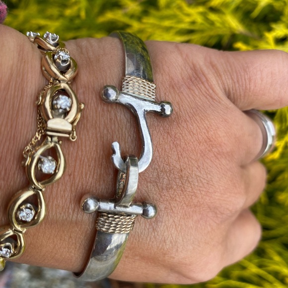 14k Gold & Sterling Silver Unisex Bracelet - Picture 7 of 17